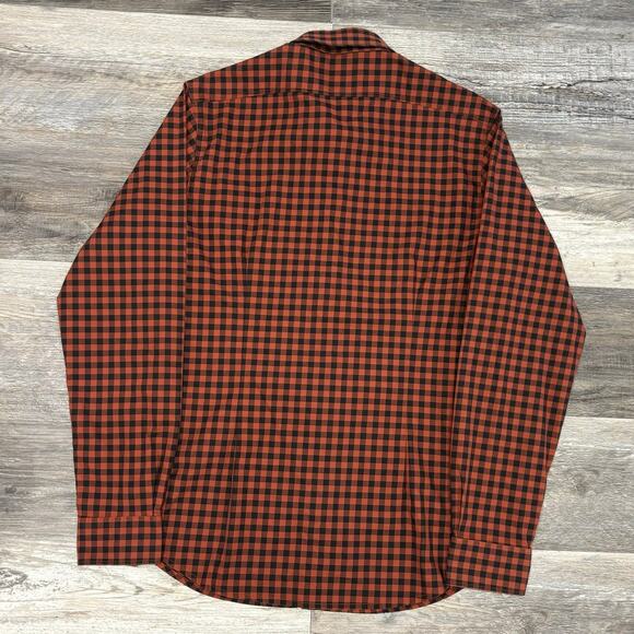 5.11 Tactical Orange Black Gingham Mens M Button‎ Down Utility Flannel Shirt EUC - Picture 3 of 9